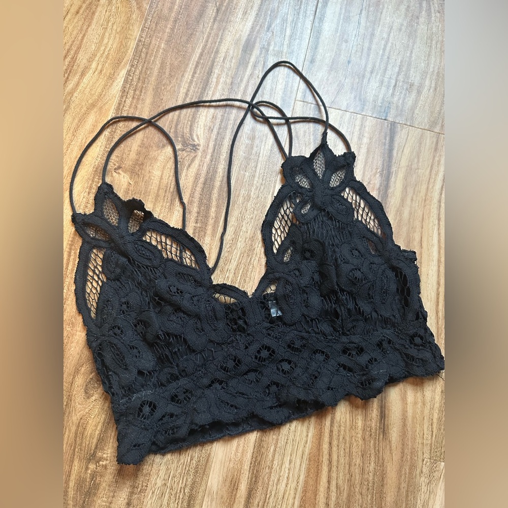Free people Black Lace Bralette